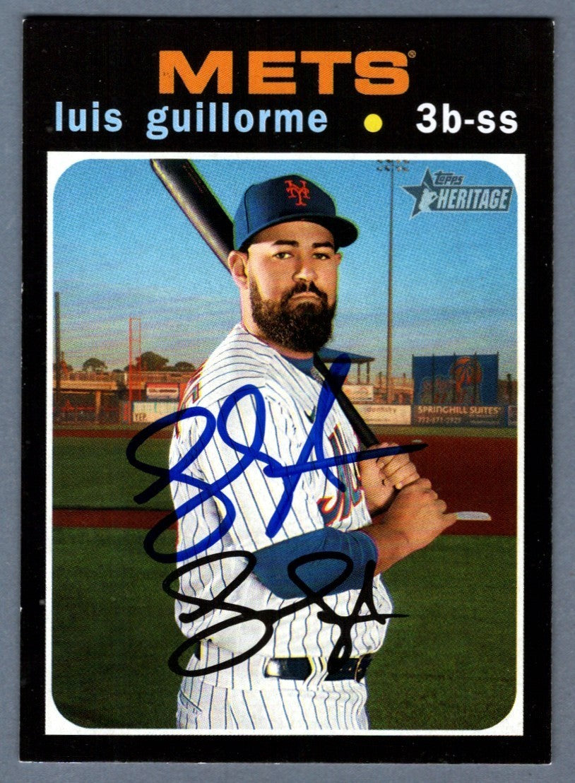 Luis Guillorme Signed 2020 Topps Heritage High Number 682 LSCM COA New York Mets0
