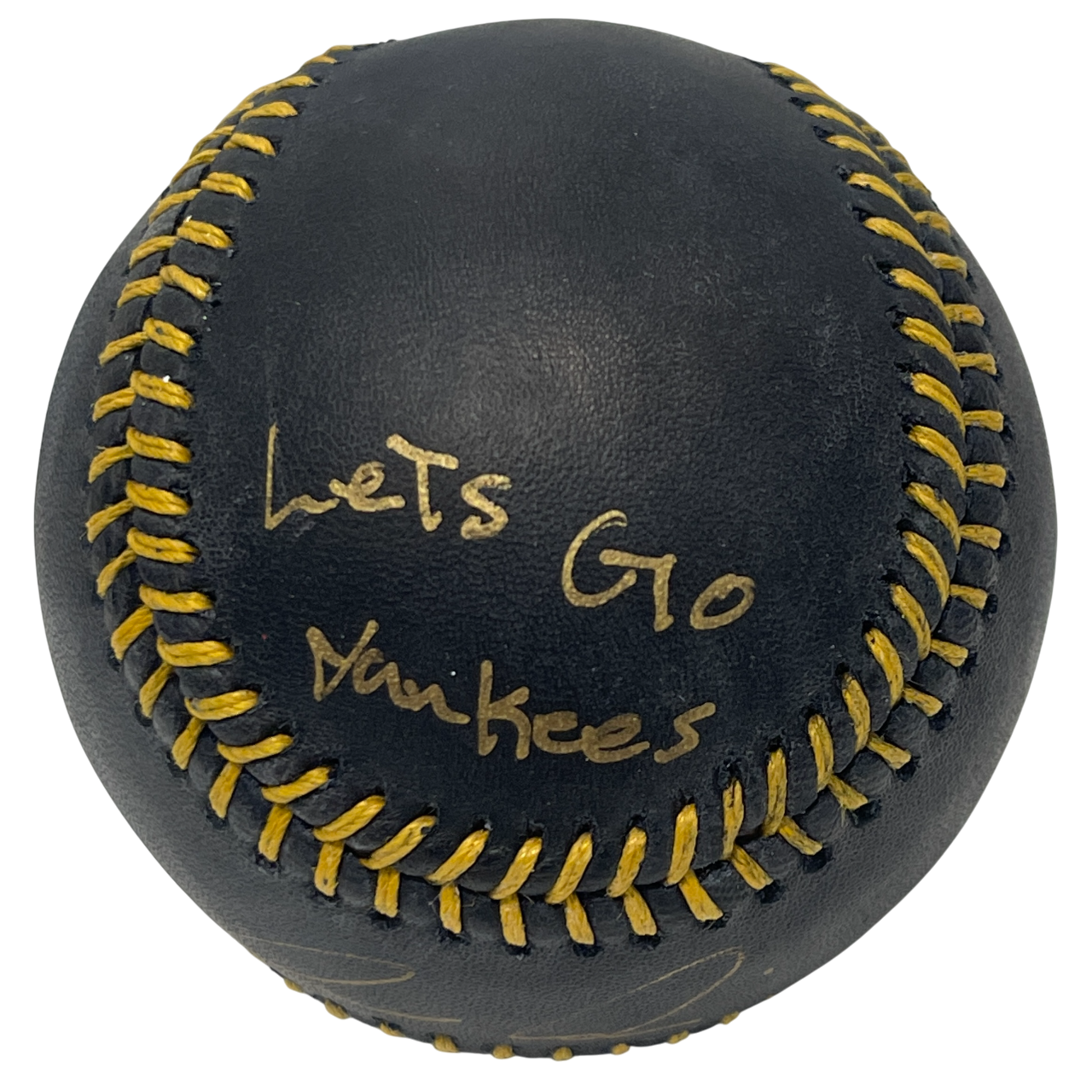 Luis Medina Signed Black Rawlings ROMLB Baseball w/ Lets Go Yankees PSA COA1