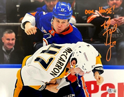 Matt Martin Signed New York Islanders 11x14 Photo w/ Ins Beckett Witness BAS COA0