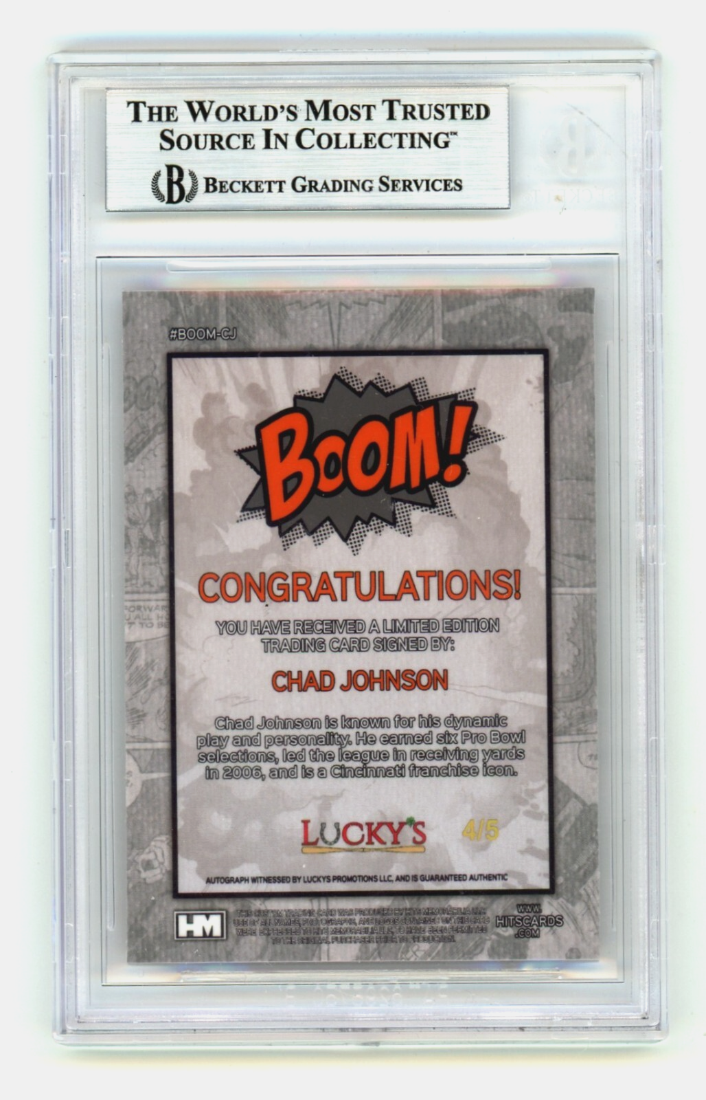 Chad Johnson 2024 Hits Memorabilia BOOM Orange /5 Signed BGS BAS Auto Cincinnati1