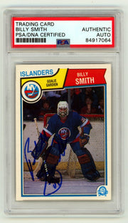 Billy Smith 1983-84 O-Pee-Chee OPC #17 Signed PSA Authentic Blue Auto0