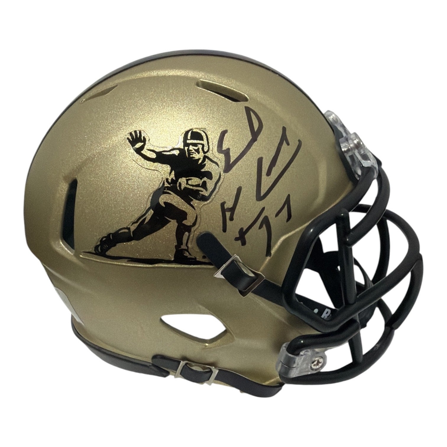 Earl Campbell Signed Heisman Logo Speed Mini Helmet w/ HT 77 JSA Witness COA0