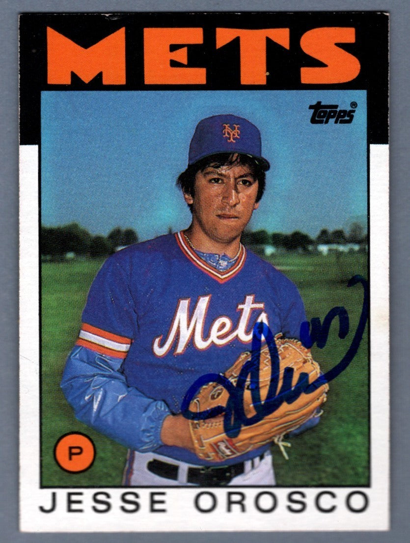 Jesse Orosco Signed 1986 Topps #465 LSCM COA New York Mets0