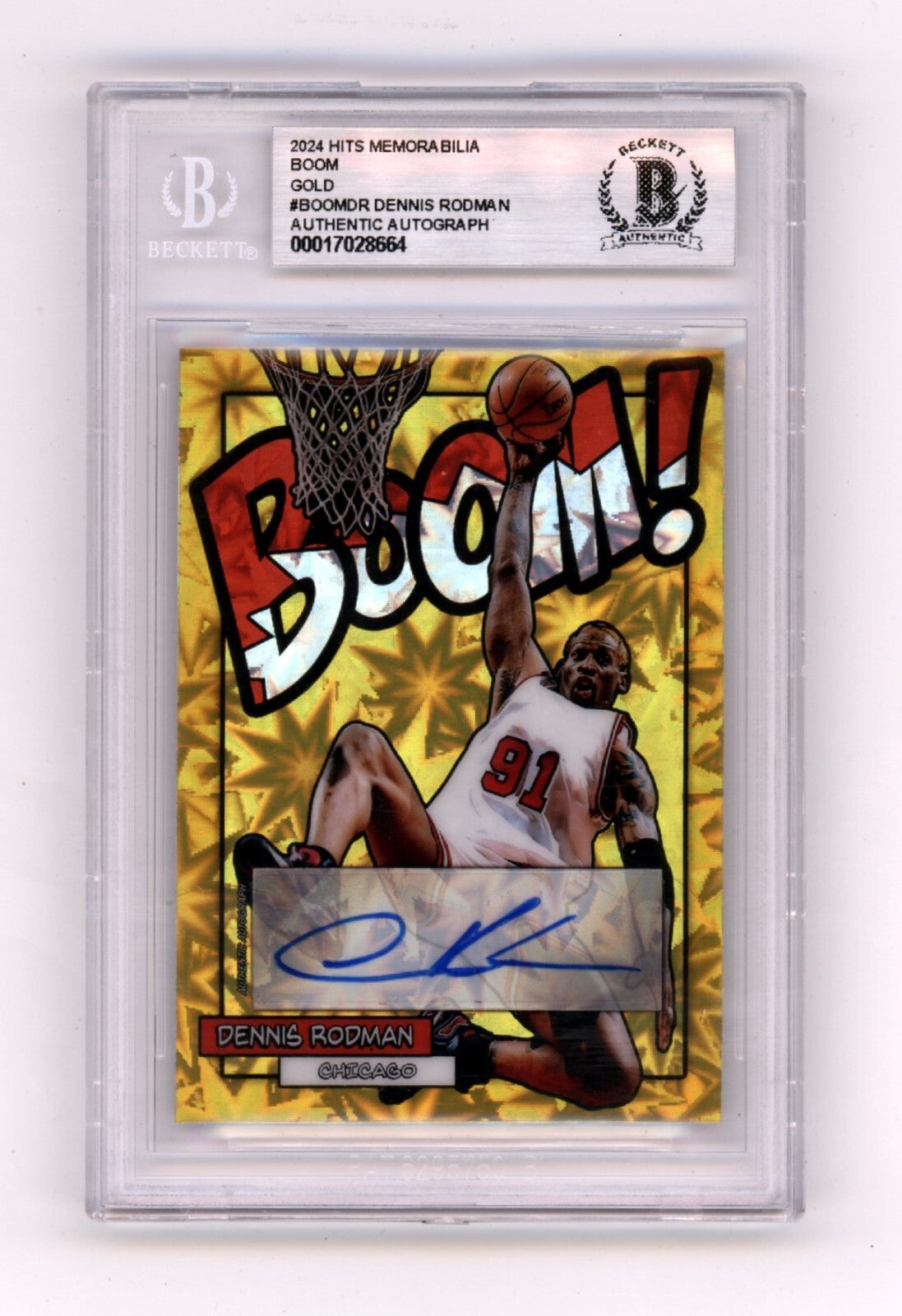 Dennis Rodman 2024 Hits Memorabilia BOOM Gold #/10 Signed BGS BAS Auto Bulls0