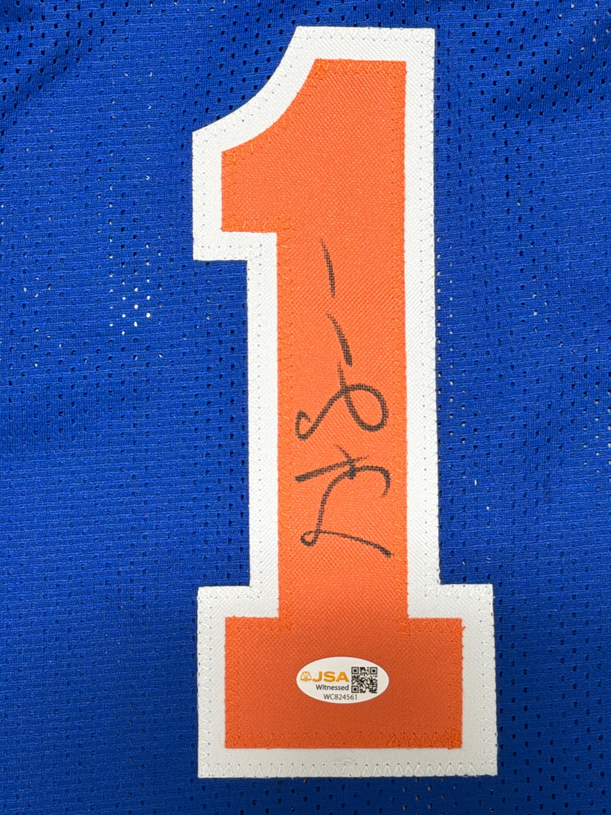 Steve Francis Signed Autographed New York Knicks Custom Jersey JSA Witness COA1