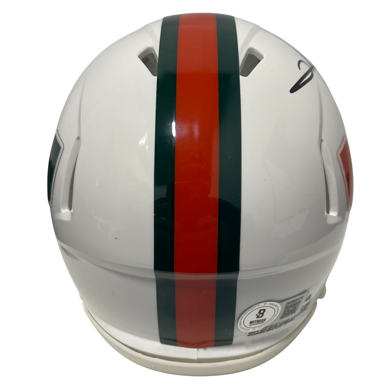 Clinton Portis Signed Auto Miami U Speed Mini Helmet Beckett Witness BAS COA2
