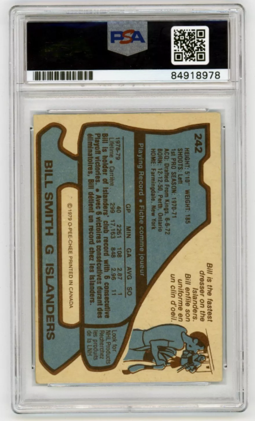 Billy Smith 1979-80 O-Pee-Chee OPC #242 Signed PSA Authentic Auto Blk Islanders1
