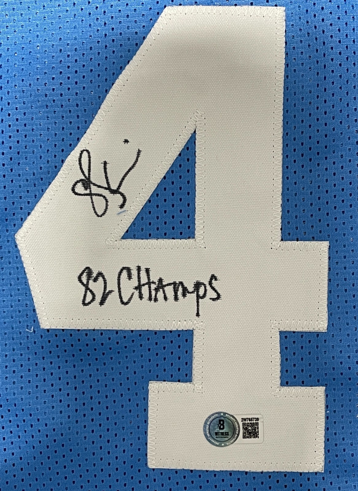 Sam Perkins Signed North Carolina UNC Custom Jersey 82 Champs Beckett W BAS COA1