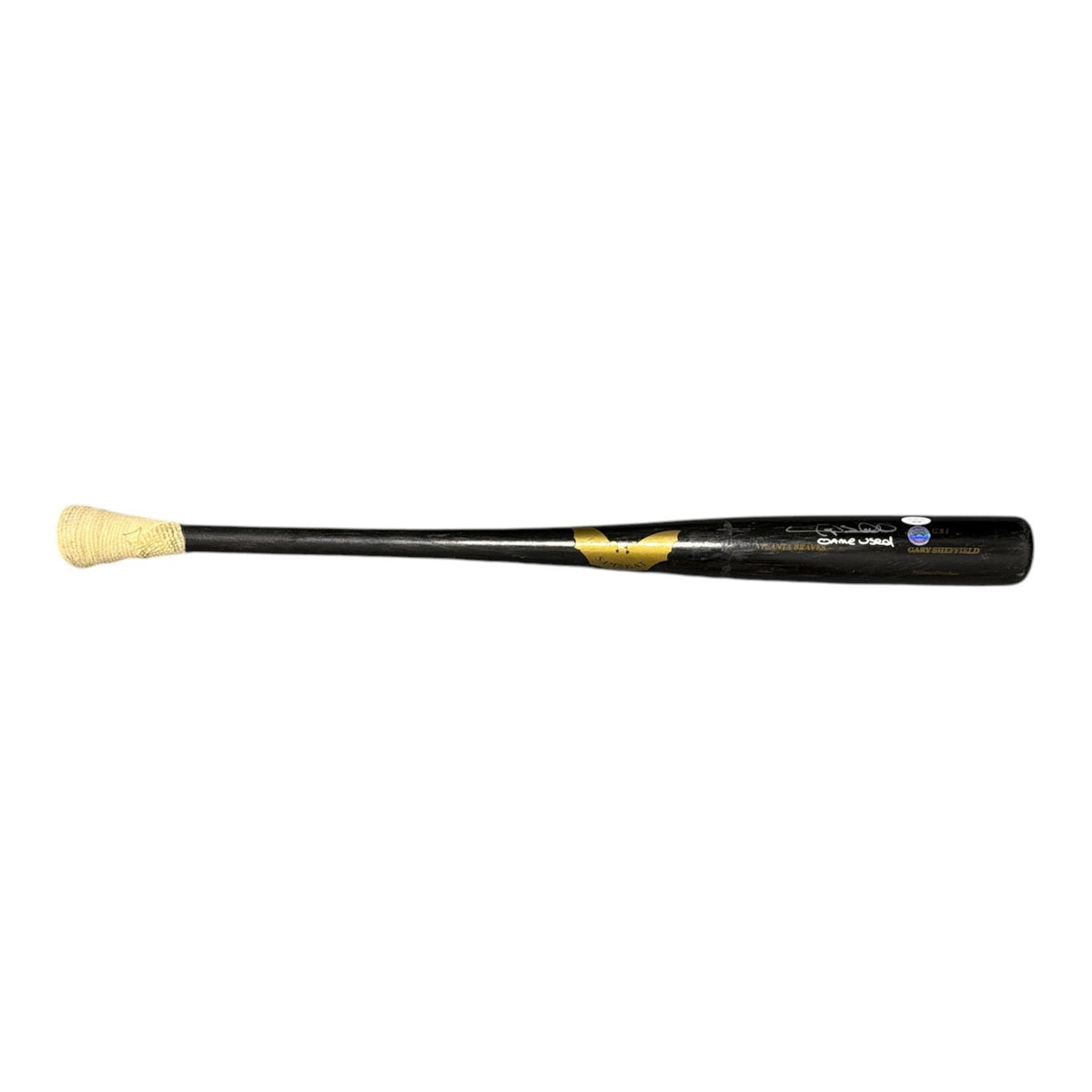 Gary Sheffield Signed Game Used Sam Bat Black Bat JSA COA Braves C2