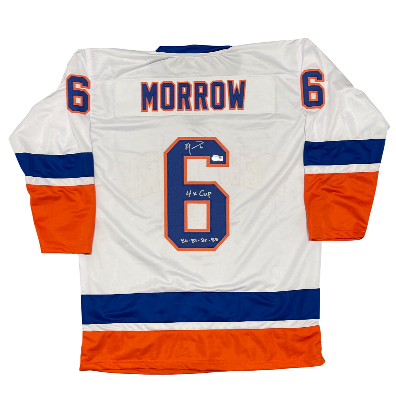 Ken Morrow Signed Islanders Custom Jersey w 4x Cup 80 81 82 83 Beckett W BAS COA0