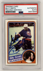 Billy Smith 1984-85 Topps #101 Signed PSA Authentic Auto Blue Islanders HOF0