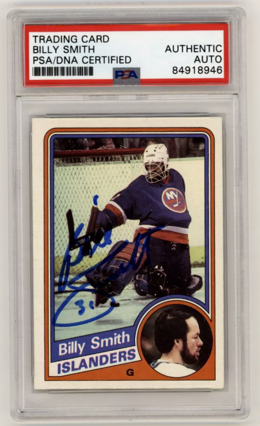 Billy Smith 1984-85 Topps #101 Signed PSA Authentic Auto Blue Islanders HOF0