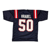 Mike Vrabel Signed New England Patriots Navy Custom Jersey JSA Witness COA0