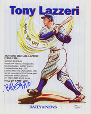 Bill Gallo Signed Autographed Daily News Tony Lazzeri Litho Print 8x10 JSA COA0