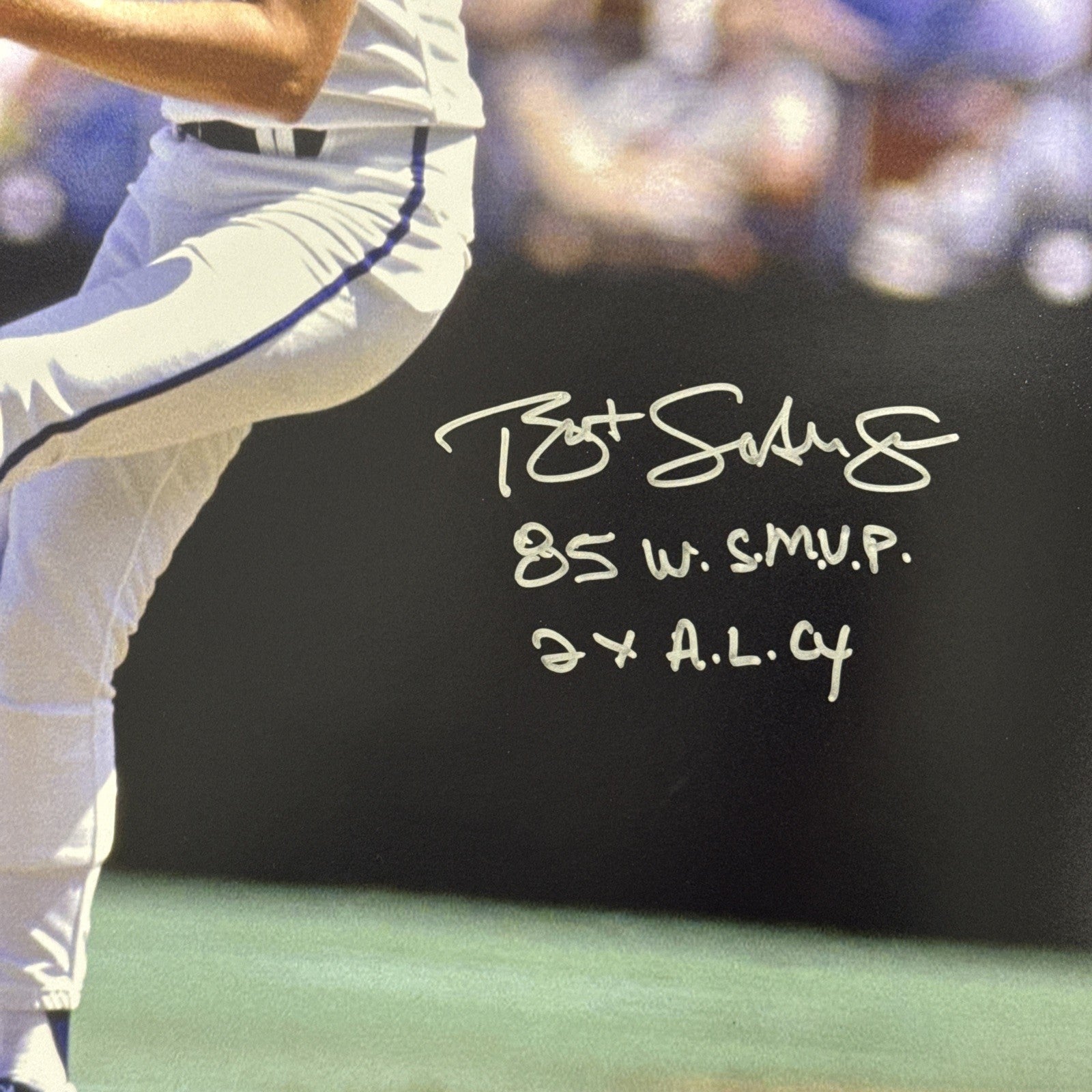 Bret Saberhagen Signed Kansas City Royals 16x20 Photo w/ 2 Insc JSA Witness COA1