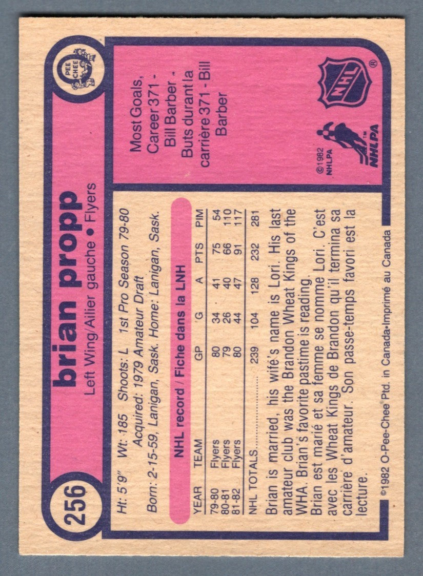 Brian Propp Signed 1982-83 O-Pee-Chee #256 LSCM COA Philadelphia Flyers1