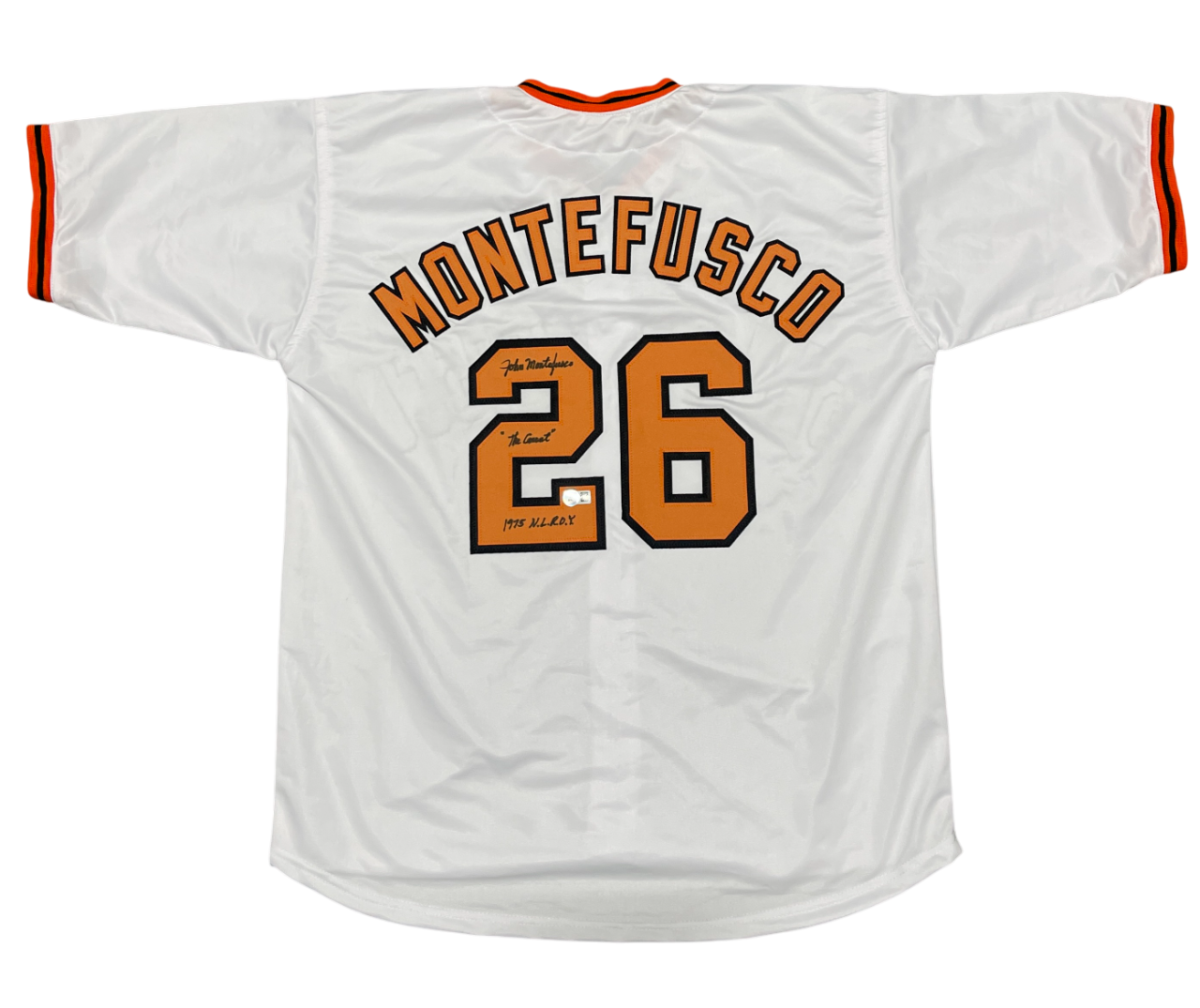 John Montefusco Signed SF Giants Custom Jersey w/ 2 Insc ROY Beckett Wit BAS COA0
