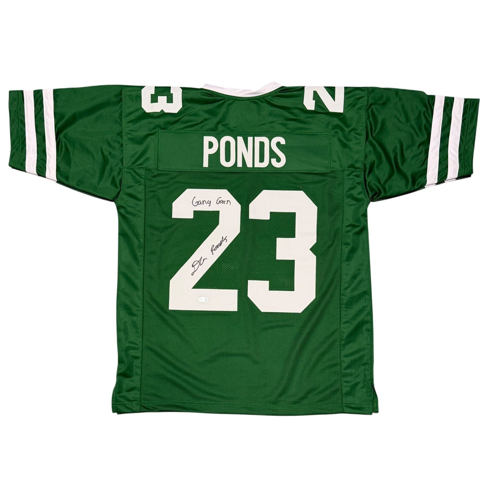 D'Angelo Ponds Signed New York Jets Custom w/ Gang Green Jersey JSA Witness COA0