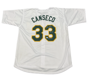 Jose Canseco Signed Oakland Athletics Custom Jersey w/ 2 Insc Beckett W BAS COA0