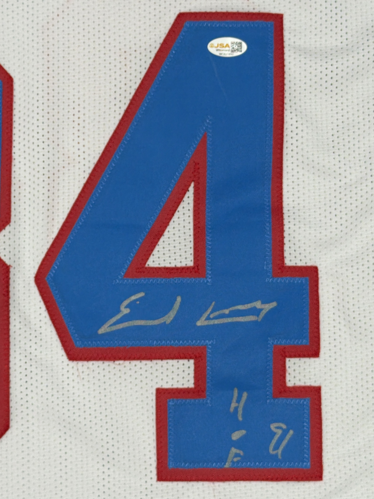 Earl Campbell Signed Houston Oilers Custom Jersey w/ HOF 91 JSA Witness COA1