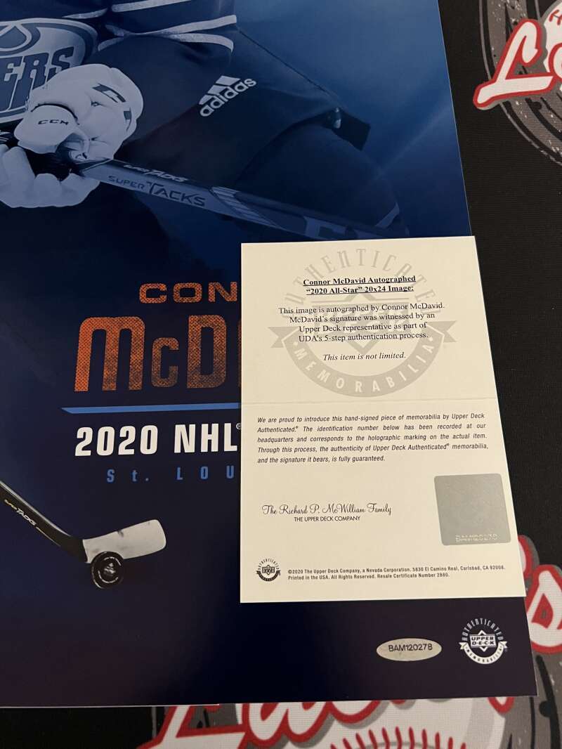 Connor McDavid Signed 20x24 Photo 2020 All-Star Upper Deck UDA COA Oilers2