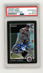 Justin Turner 2010 Bowman Chrome Refractor #BDP105 RC Signed PSA Authentic Auto0