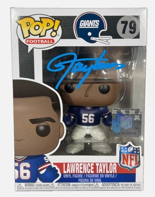 Lawrence Taylor Signed Auto New York Giants Funko Pop #79 Beckett Wit BAS COA0