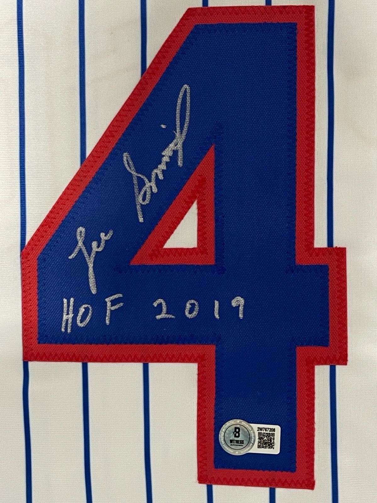 Lee Smith Signed Auto Chicago Cubs Jersey w/ HOF 2019 In Beckett Witness BAS COA1