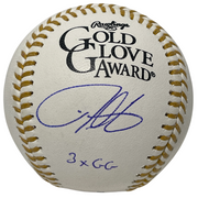 Derrek Lee Signed Rawlings Gold Glove Baseball w/ 3x GG Beckett Witness BAS COA0