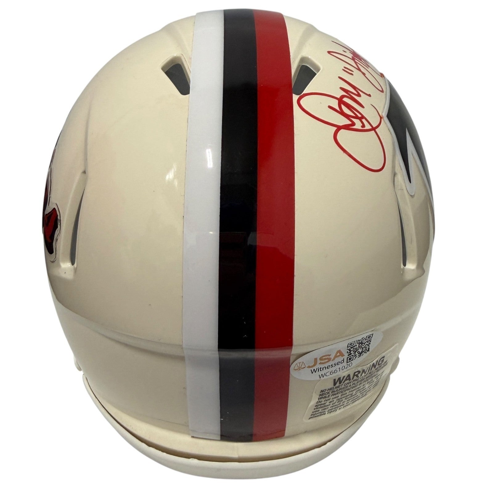 Jamal Anderson Signed Falcons Retro Mini Helmet w/ Dirty Bird JSA Witness COA2