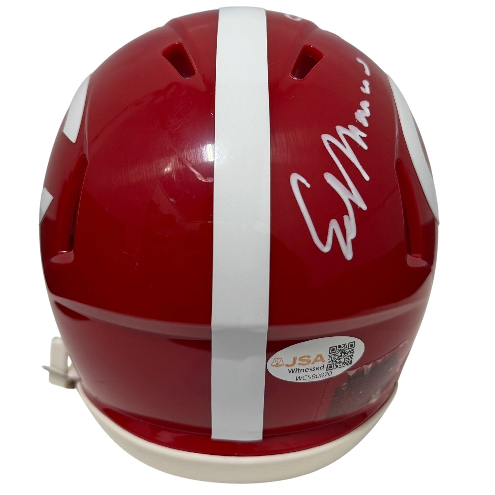 Ed Marinaro Signed Cornell Big Red Custom Mini Helmet w/ CHOF 91 JSA Witness COA3