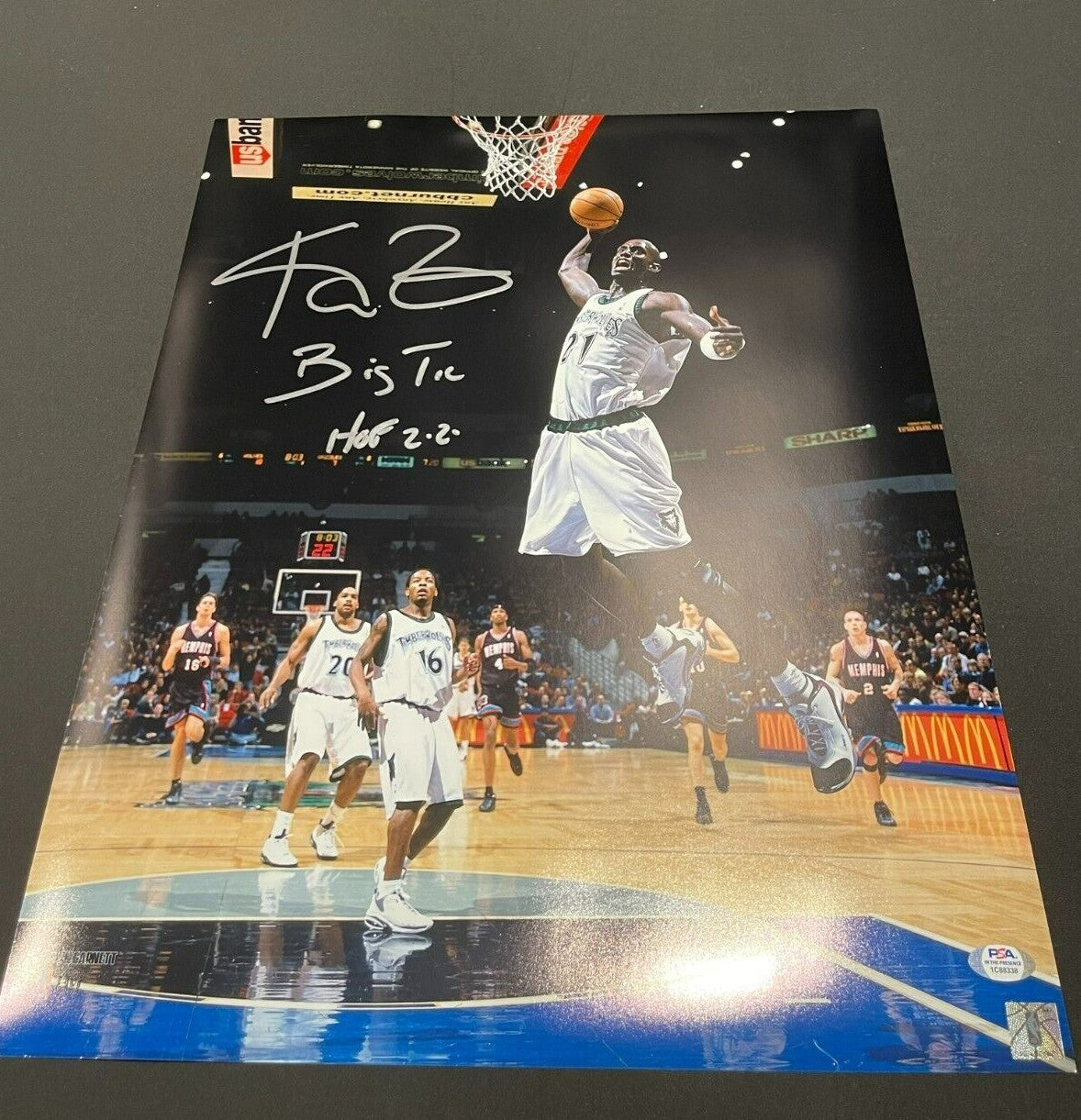 Kevin Garnett Signed Auto 16x20 Photo "Big Ticket HOF 2022" PSA ITP COA0