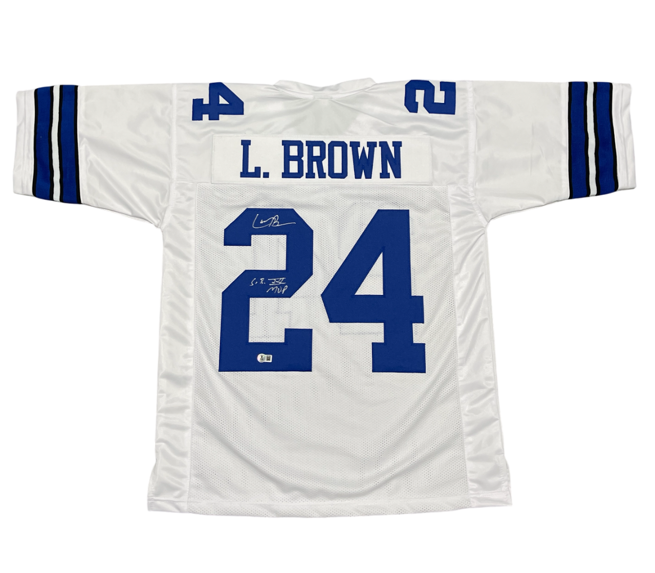Larry Brown Signed Dallas Cowboys Custom Jersey w SB XXX MVP Beckett Wit BAS COA0