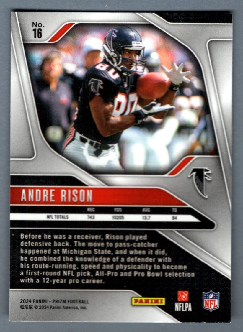 Andre Rison Signed 2024 Panini Prizm Football #16 LSCM COA Atlanta Falcons1