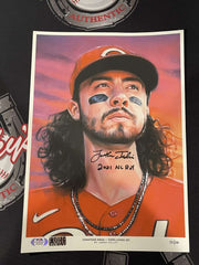 Jonathan India Signed Auto 10x14 Topps Living Art Print LE /100 PSA ITP COA ROY0