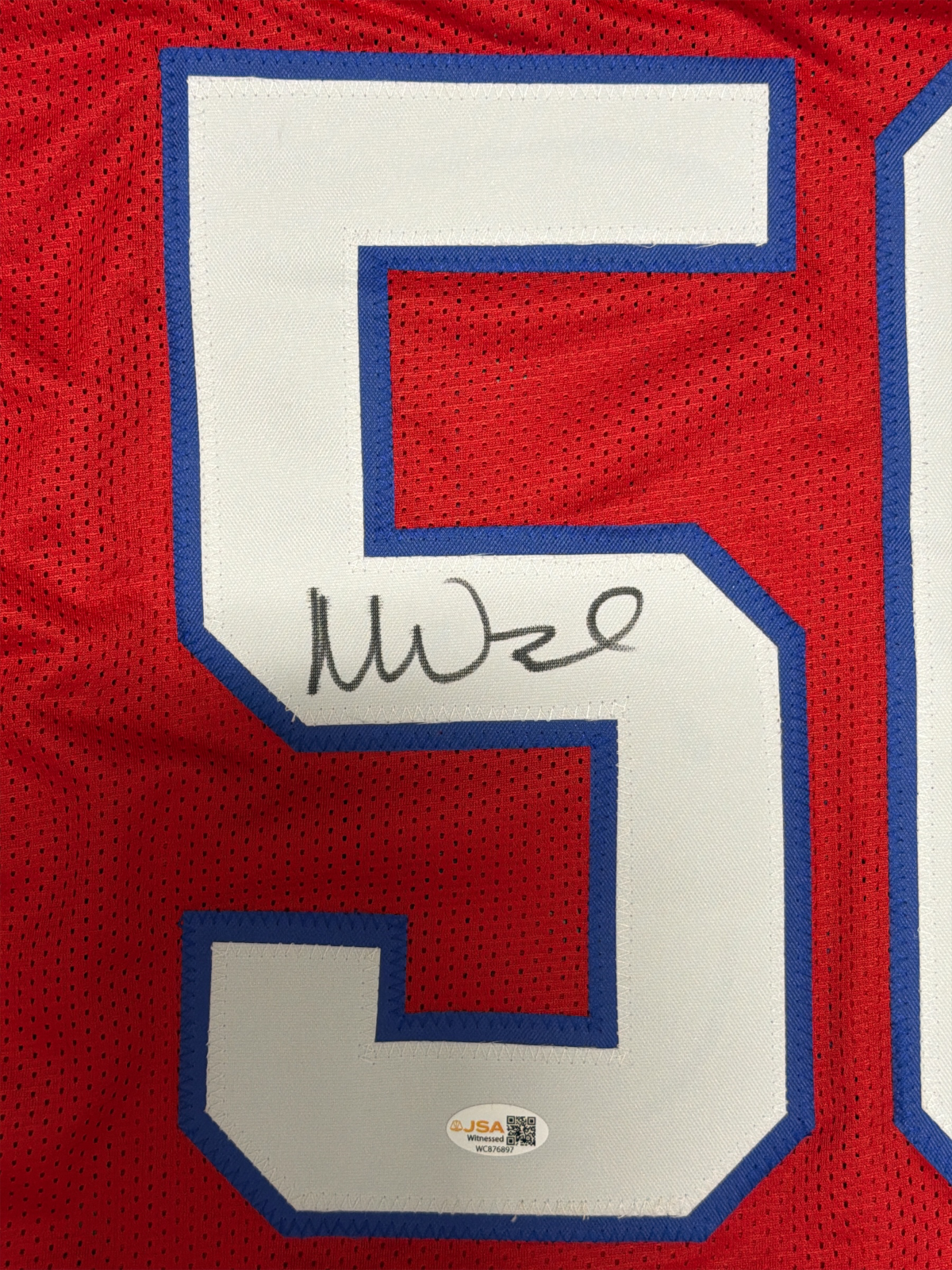 Mike Vrabel Signed New England Patriots Red TB Custom Jersey JSA Witness COA1