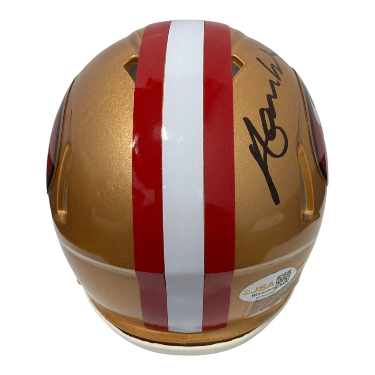 Merton Hanks Signed Autographed San Francisco 49ers TB Mini Helmet JSA Wit. COA2