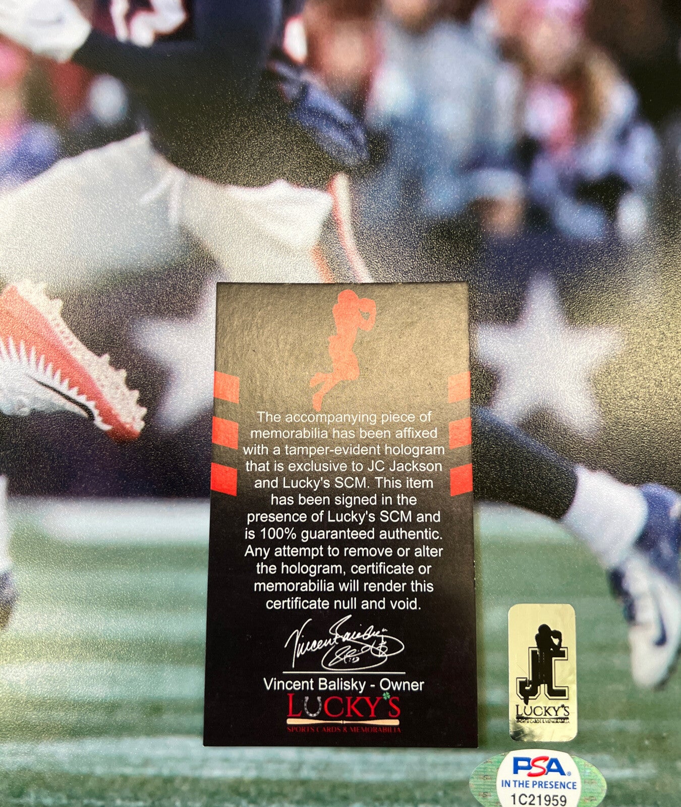 JC Jackson Signed Auto 16x20 Photo PSA ITP COA New England Patriots NAVY INT2