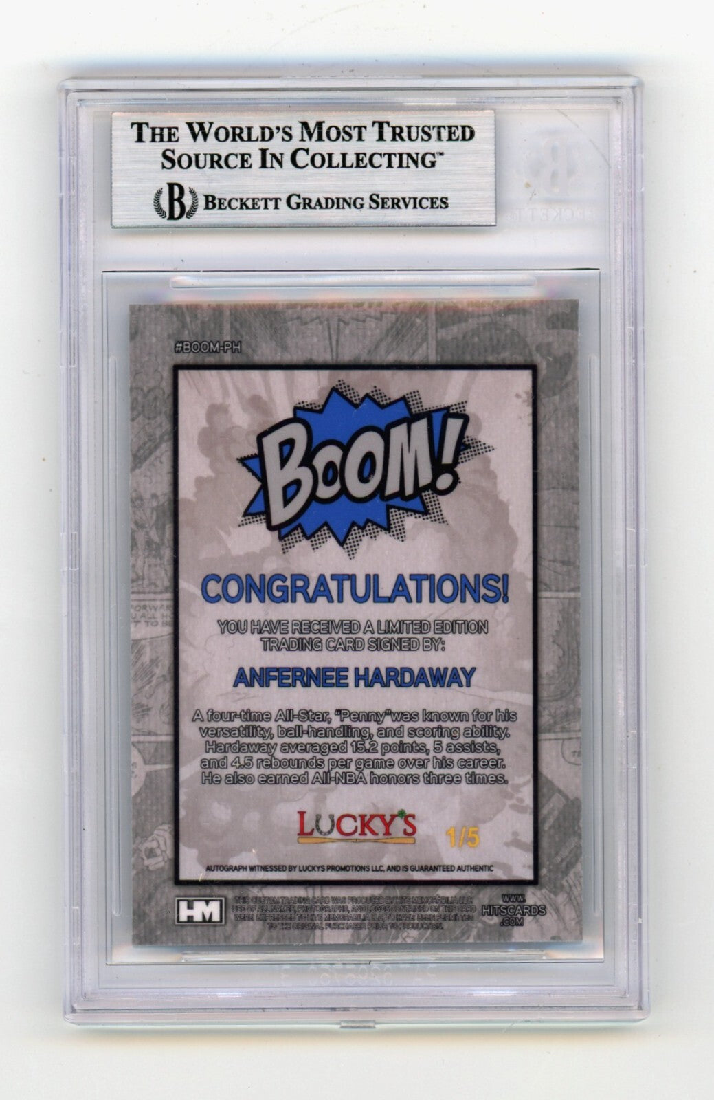 Anfernee Hardaway 2024 Hits Memorabilia BOOM Blue JSY # 1/5 Signed BGS BAS Auto1