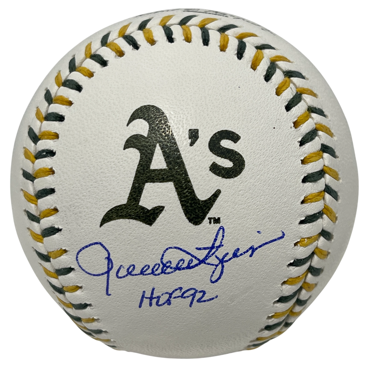 Rollie Fingers Signed Athletics Logo ROMLB Baseball w/ HOF 92 Beckett W BAS COA0