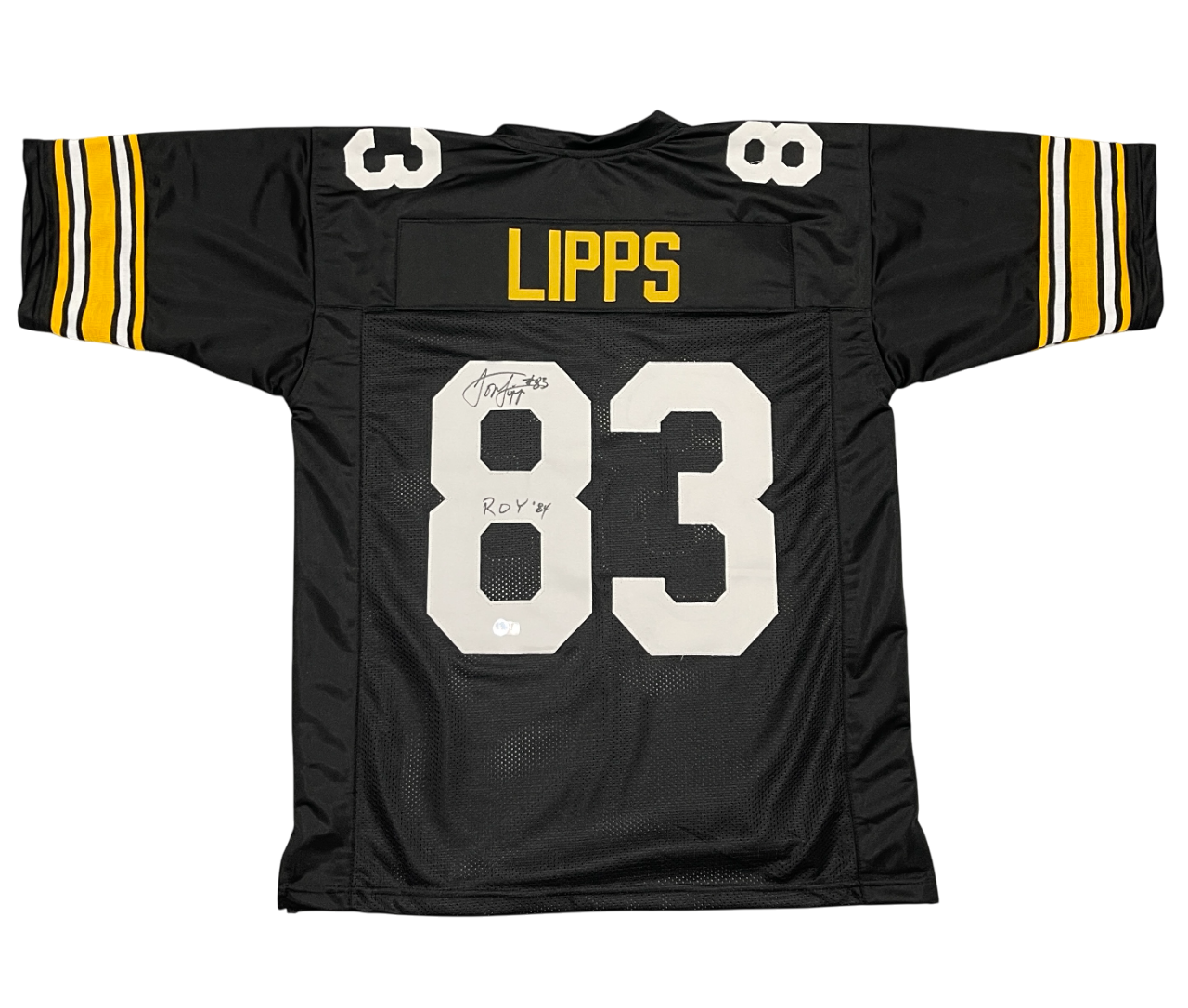 Louis Lipps Signed Pittsburgh Steelers Custom Jersey w/ ROY 84 Beckett W BAS COA0