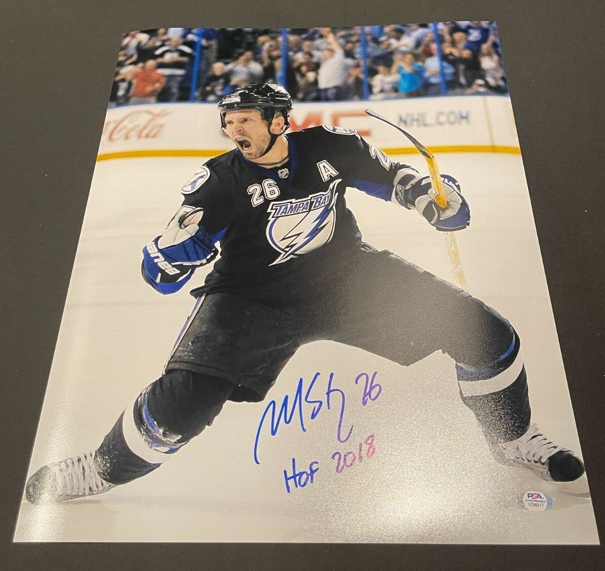 Martin St. Louis Signed Auto Tampa Bay Lightning 16x20 Photo HOF 2018 PSA COA #10