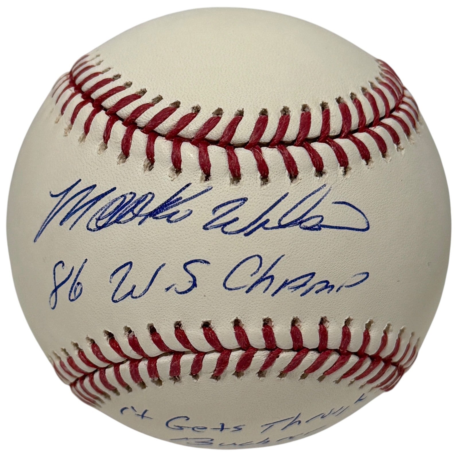 Mookie Wilson Signed Autographed ROMLB Baseball w/ 1986 Buckner Ins JSA COA Mets0