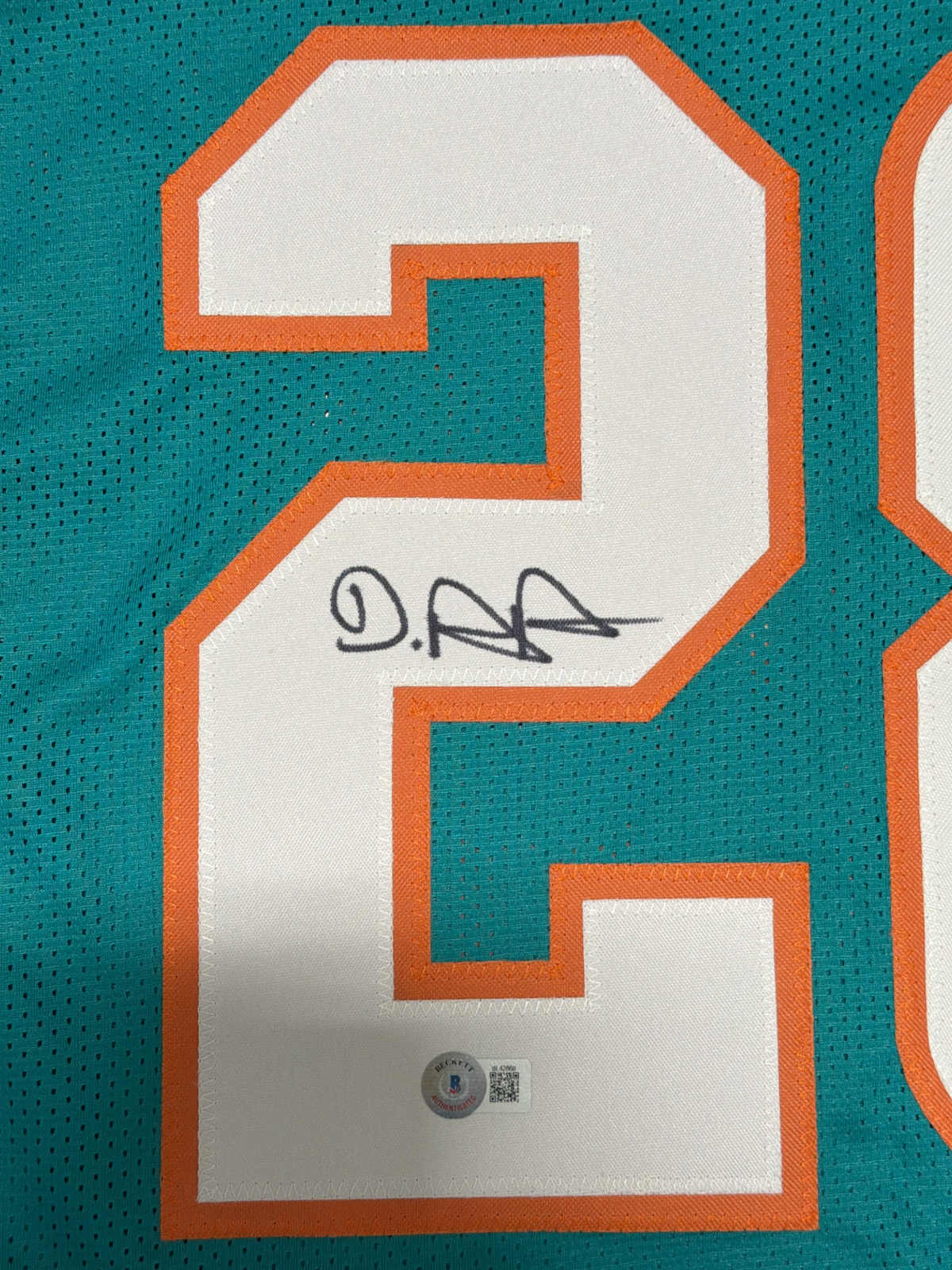 De'Von Achane Signed Autographed Miami Dolphins Custom Jersey Beckett BAS COA1