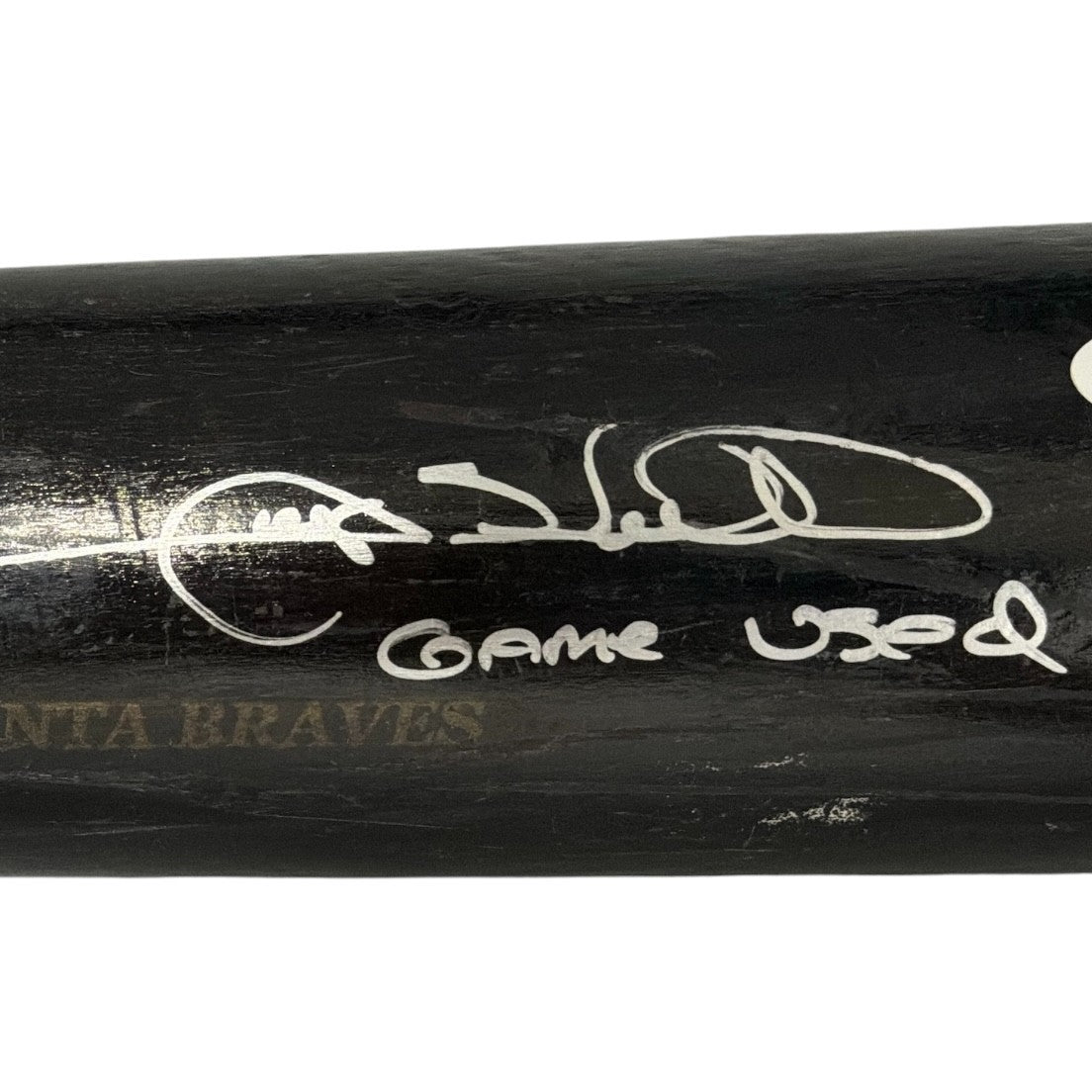 Gary Sheffield Signed Game Used Sam Bat Black Bat JSA COA Braves A1