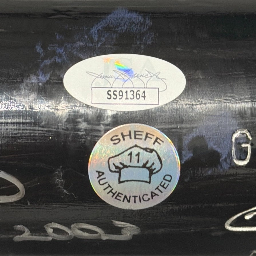 Gary Sheffield Signed Game Used 2003 Louisville Slugger Black Bat JSA COA Braves3