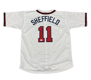 Gary Sheffield Signed Atlanta Braves Custom Jersey Beckett Witness BAS COA0