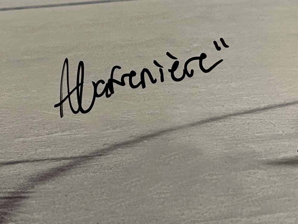 Alexis Lafreniere Signed 16x20 Photo "On Net" Upper Deck UDA COA NY Rangers1