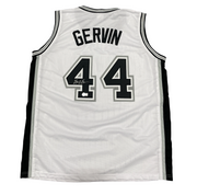 George Gervin Signed San Antonio Spurs Custom Jersey  Beckett Witness BAS COA0