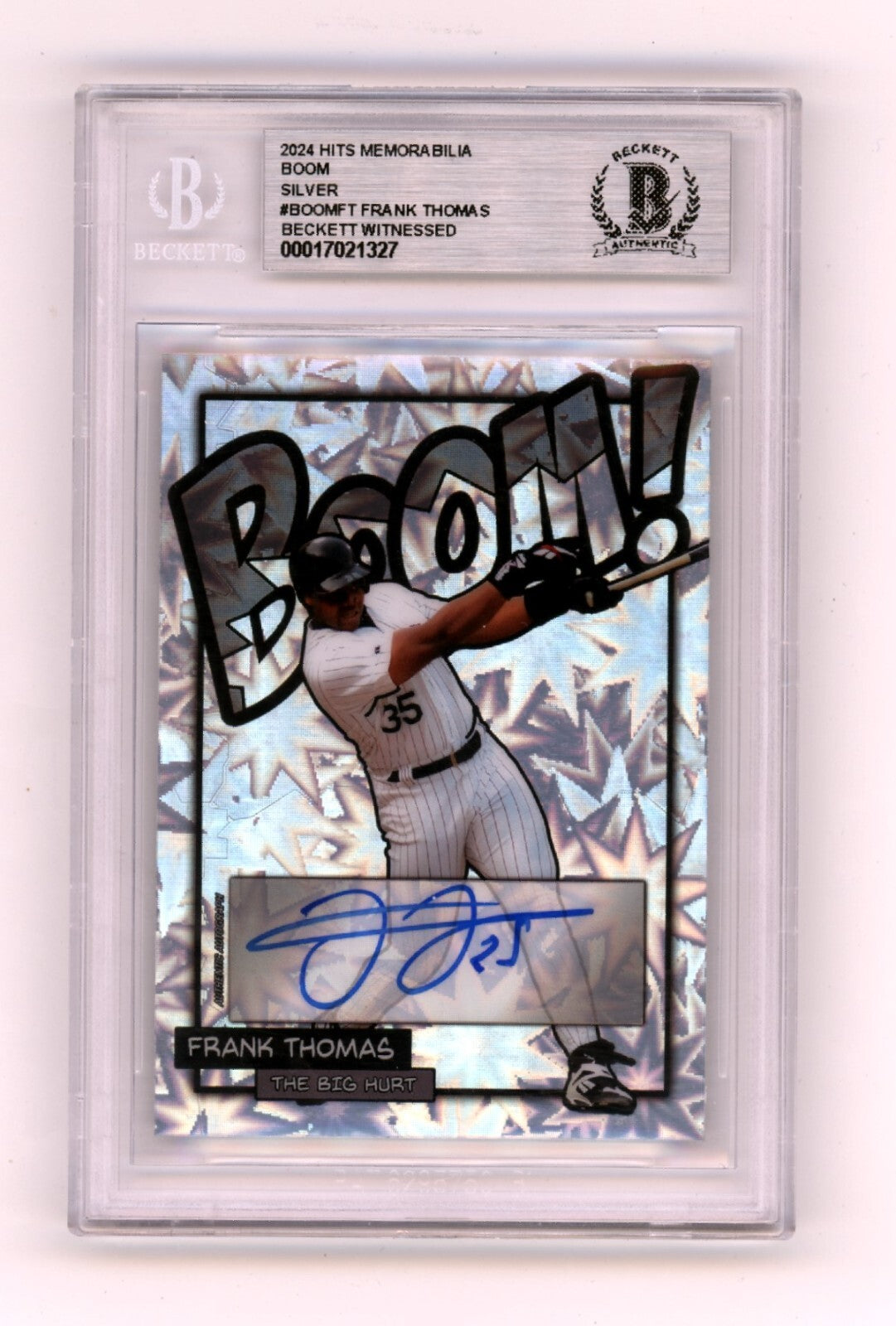 Frank Thomas 2024 Hits Memorabilia BOOM Silver /35 Signed BGS BAS Auto White Sox0